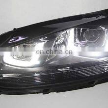Modified RED LINE PROJECTOR LED BLACK Headlights Double U Angel Eyes Headlights Assembly for VW Golf 7 2014-2017 thumbnail-4