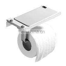 Wall Mounted Toilet Roll Tissue Holder Stand Paper With Phone Storage Dispensers Wall Mounted For Kitchen Bathroom Accessories thumbnail-2