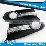 AKD Car Styling LED Drl for VW Polo Sedan DRL Russia Polo LED DRL Fog lamp LED Daytime Running Light Good Quality LED Fog lamp