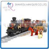 Mini Qute DIY Classical Train Rail Track Transport Vehicle Action Figure Plastic Building Block Model Educational Toy NO.25813