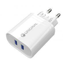 2 USB Ports 5V Power Adapter Portable EU US Plug Mobile Phone Charger for Iphone for Huawei for Xiaomi