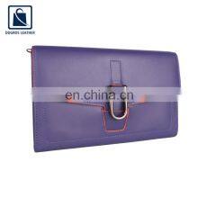 Best Quality Top Selling Luxury Fashion Style Polyester Lining Material Wholesale Genuine Leather Clutch for Women thumbnail-1