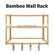 Multi-functional Bamboo Bathroom Shelf 3 Tier Wall Mount Storage Rack For Living Room Kitchen Toilet Use thumbnail-2