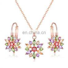High Quality Coloful Diamond Rhinestone Bridal Set Jewelry thumbnail-5