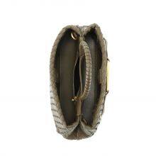 Fashion Minimalist Woven Shoulder Bag Solid Color Gold Belt Buckle Large Capacity PU Magnetic Snap Adjustable Strap for Commute thumbnail-1