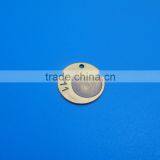 Round Custom Design Charm Jewelry Tag Label in Antique Gold Plated thumbnail-1