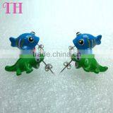 Factory Wholesale Low Price Fish and Turtle Shape Resin Drop Earring Trendy Tribal Old Model Earrings for Child thumbnail-1