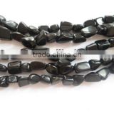 Wholesale gemstone black obsidian tumbler jewelry beads