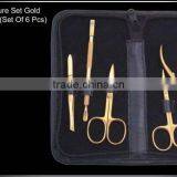 Large Manicure Set Gold With Set of 6 Pcs thumbnail-1