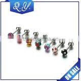 Luxury Crystal Earring Double Crystal Ball Star Design Rhinestone Body Piercing Jewelry thumbnail-3