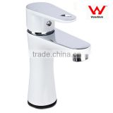 Chrome White Modern Bathroom Designs Basin Mixer Faucet Sanitary Ware