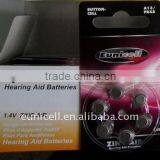 Mercury free a10 battery pr70 hearing aid battery a312 a13 a10 a675 zinc air coin cells batteries