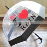 Wholesale Best Quality Love Sahpe Printed Transparent Umbrella China Supplier