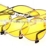 night vision metal sunglasses,promotion sunglasses,yellow lens sunglasses