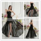 Real Sample Black Sweetheart A-line Beaded Flower Lace Applique Floor Length Prom Dresses xyy07-014