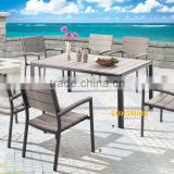 Cheap Patio furniture Outdoor Plastic wood dining Table set FCO-P06