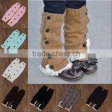 Fashion Acrylic Baby Leg Warmers With Ruffle Wholesale Baby Lace Buttons Leg Warmers
