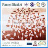 100%polyester Leaf Print Super Soft Flannel Fleece Blanket thumbnail-4