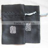Drawstring Embroidery Jade Stone Jewel Pouch Bag
