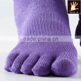 Custom Purple Ankle Sport Indoor Non Skid Yoga Pilates Toe Socks