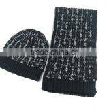 Double-faced Unisex Men and Women's Knit Hat and Kit Scarf Set