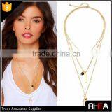 Gold Chain Delicate 2 Layered Necklace,boho Style Quartz Stone Pendant Necklace thumbnail-1
