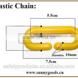 high quality 10mm yellow PE plastic chain