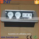 Europe Popular Desktop Power Pop Up Socket With French/EU/UK Outlet for Conference Furniture thumbnail-3