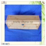 Luxury Display Square Shape Lock Plain Bamboo Wine Boxes thumbnail-1