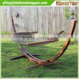 Double Wide Wood Arc Outdoor Hammock & Stand Set thumbnail-2