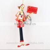Best Selling Christmas Ornament Items Resin Christmas Lady Figurines thumbnail-4