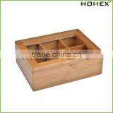 China Bamboo Tea Box With Clear Lid/Homex_Factory thumbnail-1