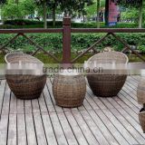 outdoor round rattan coffee table and chair