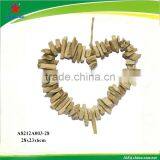 Natural Wood Hanging Heart Rings thumbnail-1