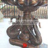 Bronze Garden Swan Water Fountain With Lion Head thumbnail-5
