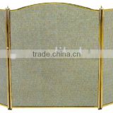 traditional polished brass frame fire screen