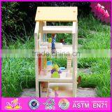 2016 New Design Baby Wooden Doll House, Top Fashion Kids Wooden Doll House, Educational Children Wooden Doll House W06A155 thumbnail-2