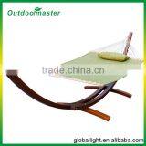 Quilted Fabric Two Person Hammock Wooden Spreader Bar thumbnail-1