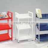 Home Furniture DIY 3-tier Modern Metal Bookcases Book Storage Shelf thumbnail-4