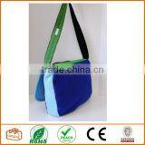 Green, Blue and Purple Messenger or Laptop Bag Made With Vintage Materials OOAK thumbnail-5