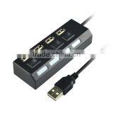 2016 New Arrival USB 2.0 High Speed 4 in 1 HUB With Blue LED for Power thumbnail-1