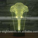 2016 Best Seller Cutomization Gradual Color Changing Elephant Style Touch Panel 3D Illusion Led Night Lights for Decoration thumbnail-3