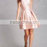 New Cheap Fashion Round Neck Sleeveless On-seam Pockets Pleated Taffeta Dress thumbnail-6