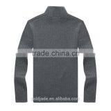 Casual Men's Winter Wool Knitted Zip Cardigan Men Plain Knit Cardigan Sweater thumbnail-3