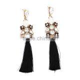 Bohemian Jewelry Rhinestone Gems With Long Colorful Tassel Charms Earrings for Women thumbnail-6