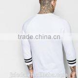 New Customize Summer White Varsity Sleeve 3/4 Sleeve Muscle T-shirt Men thumbnail-2
