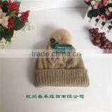 High Quality Double Layer Ladies and Girls Winter Fashion Warmer Knitted Beanie Hat thumbnail-2
