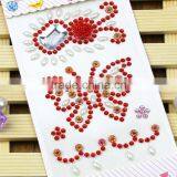 Hot Sale Self Adhesive Multi-Color Shaped Acrylic Sticker Bling Resin Butterfly/Flower Rhinestone Stickers For Decorations thumbnail-5