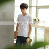 Summer Men Round Collar Short Sleeve T-shirt Pure Color Coat Summer Wear thumbnail-1