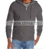 High Quality Mens Plain Hoodies Zippered Cotton Hood Casual Daily Wear thumbnail-3